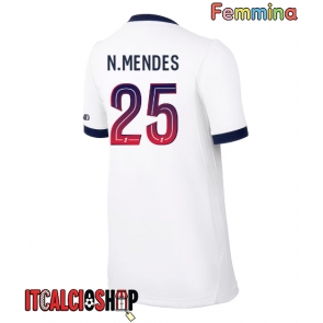 Paris Saint-Germain Nuno Mendes #25 Seconda Maglia Femmina 2026-27 Manica Corta